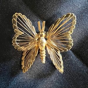 Monet Gold Butterfly Brootch